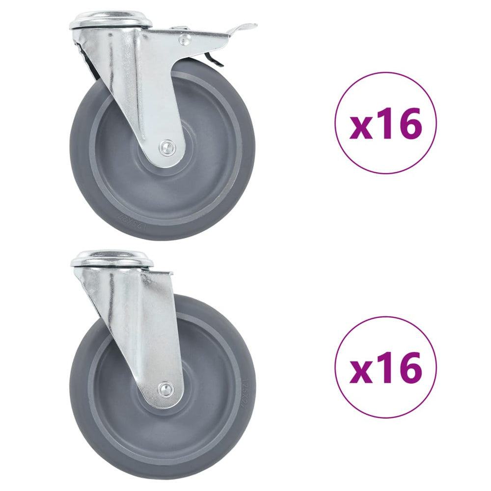 32 Stk. Lenkrollen mit Rückenloch 125 mm