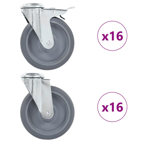 32 Stk. Lenkrollen mit Rückenloch 125 mm