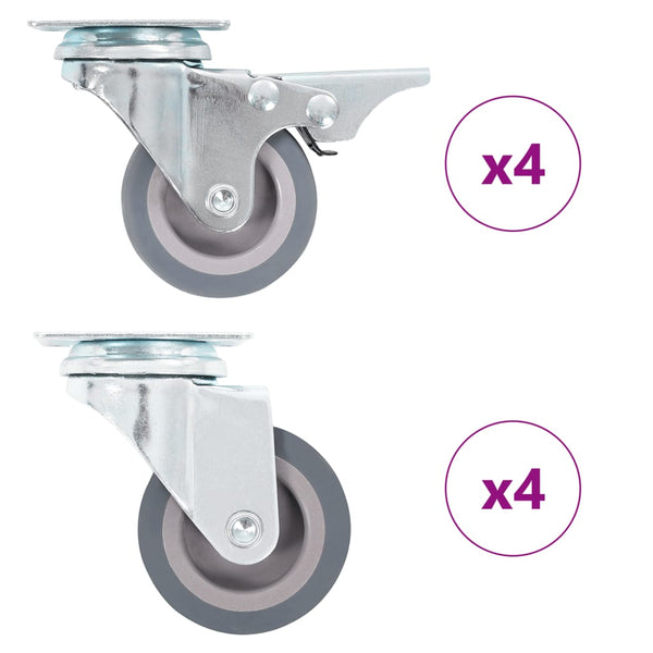 vidaXL 8 Pcs Swivel Casters 50 mm
