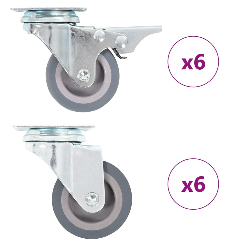 vidaXL 12 pcs. Swivel Casters 50 mm