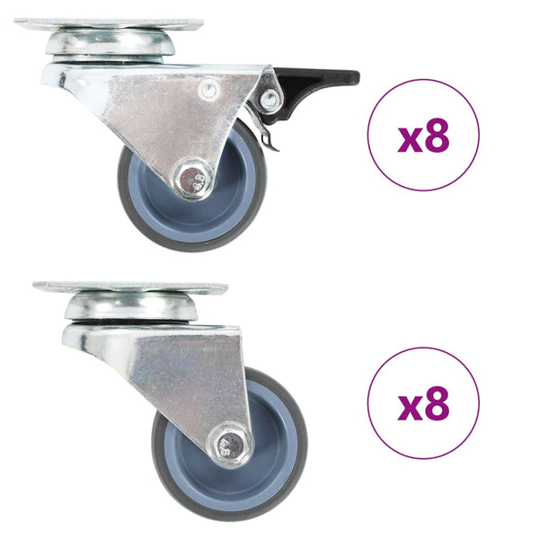 vidaXL 16 roulettes doubles pivotantes 50 mm