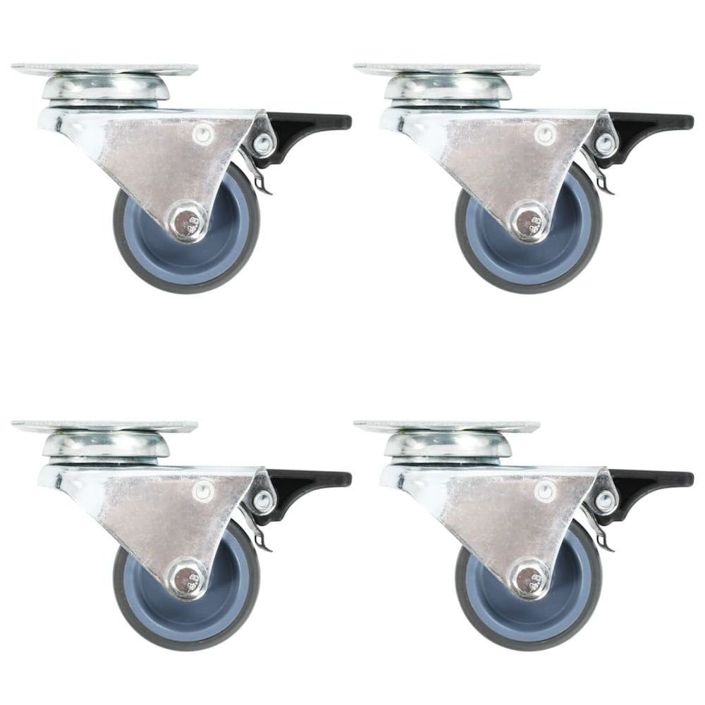 vidaXL Swivel Casters with Brakes 32 pcs 50 mm