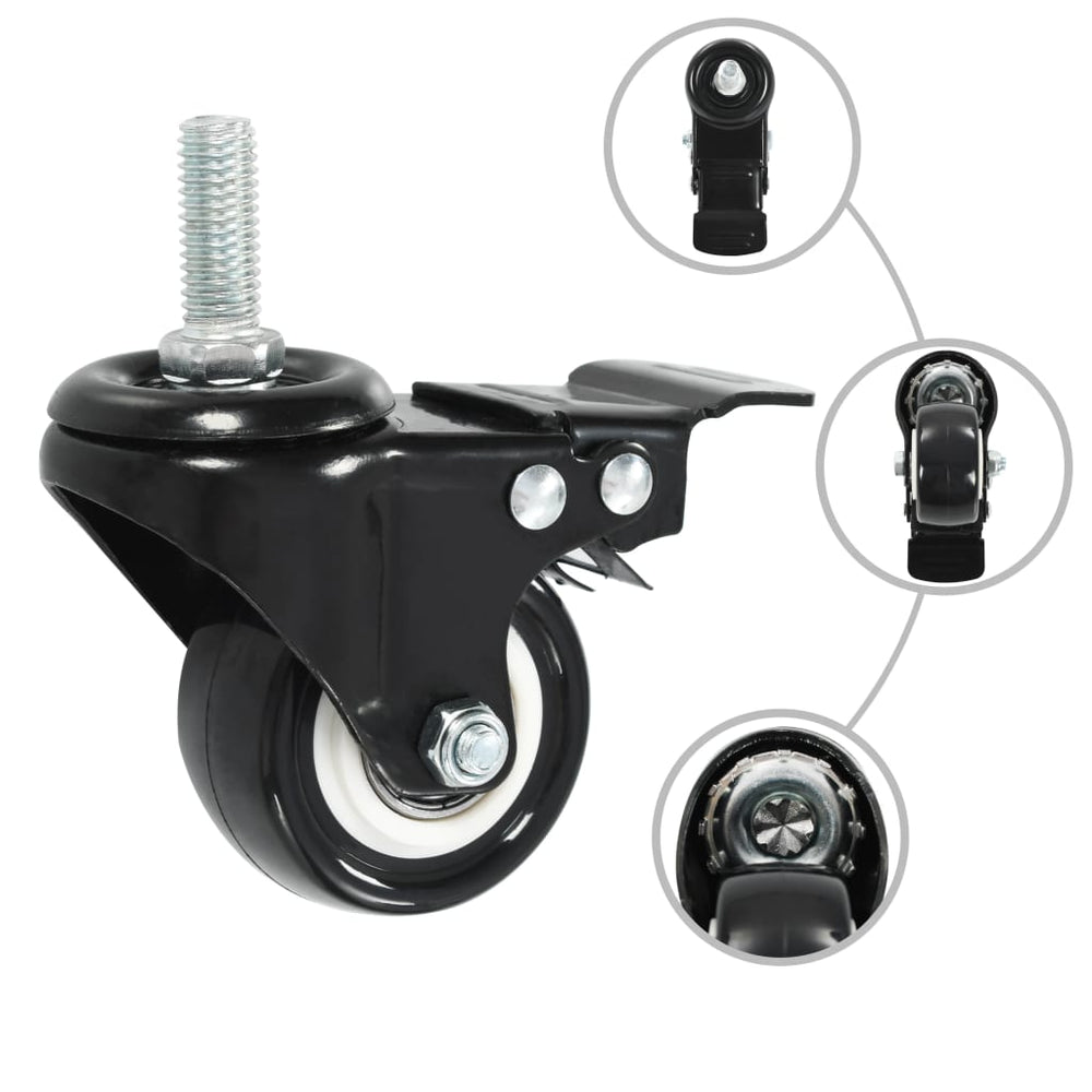 vidaXL Swivel Casters with Brakes 8 pcs. 50 mm