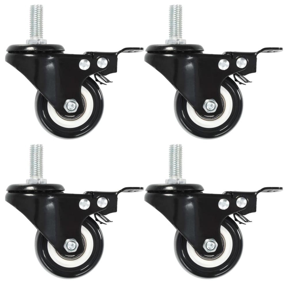 vidaXL Swivel Casters with Brakes 12 pcs. 50 mm