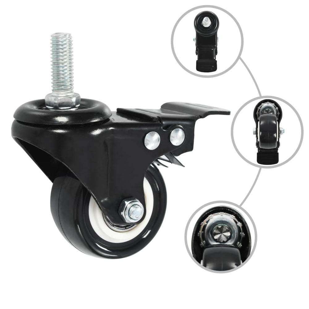 vidaXL Swivel Casters with Brakes 16 pcs. 50 mm