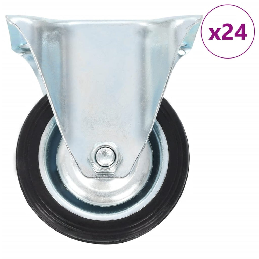 vidaXL 24 Pcs. Fixed Casters 75 mm