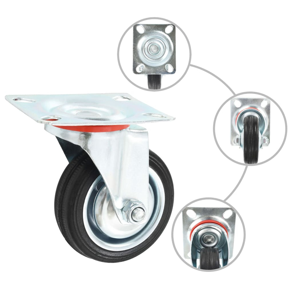 vidaXL 16 Swivel Castor Wheels 75 mm