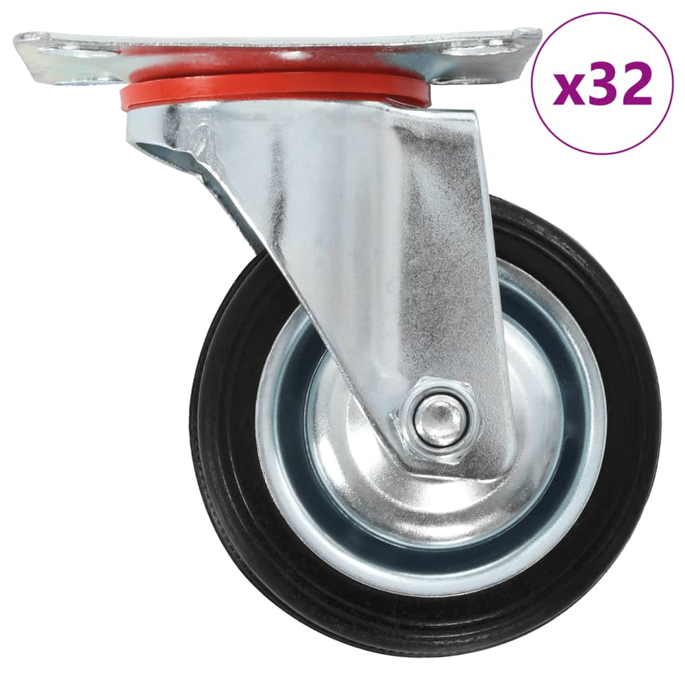vidaXL 32 pcs Swivel Castor Wheels 75 mm