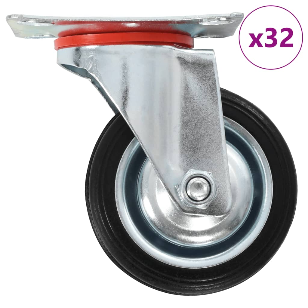 vidaXL 32 pcs Swivel Castor Wheels 75 mm