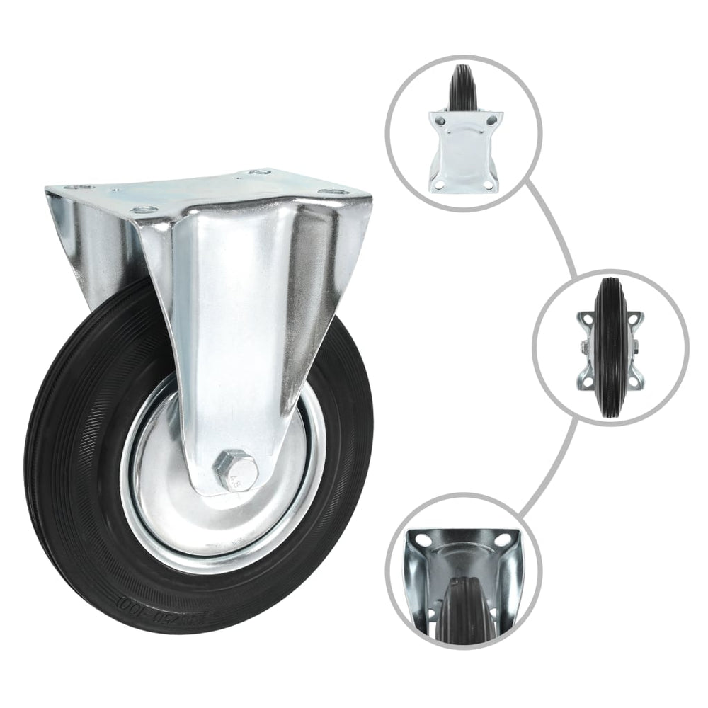 vidaXL 24 Pcs. Fixed Casters 200 mm