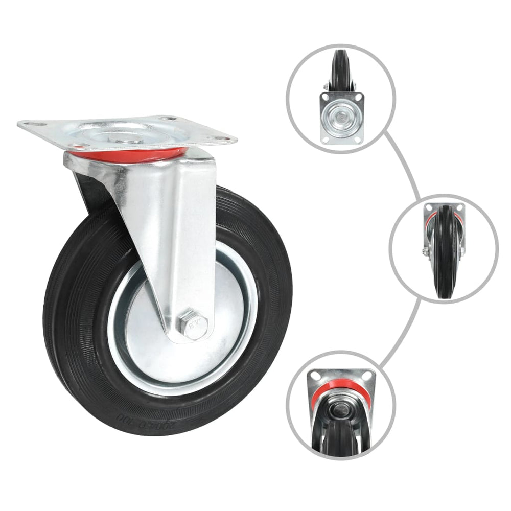 vidaXL 16 Swivel Casters 200 mm