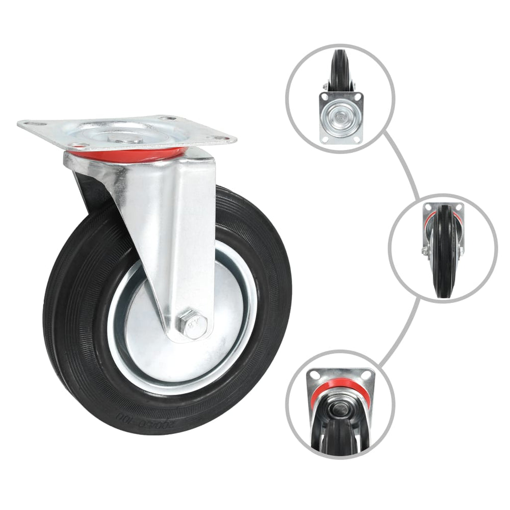 vidaXL 32 Swivel Castors 200 mm