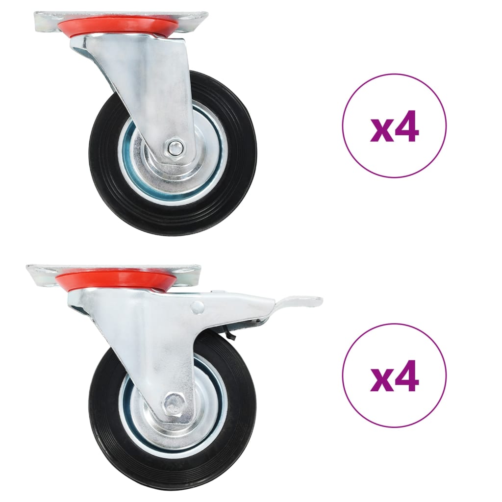 vidaXL 8 roulettes pivotantes 100 mm