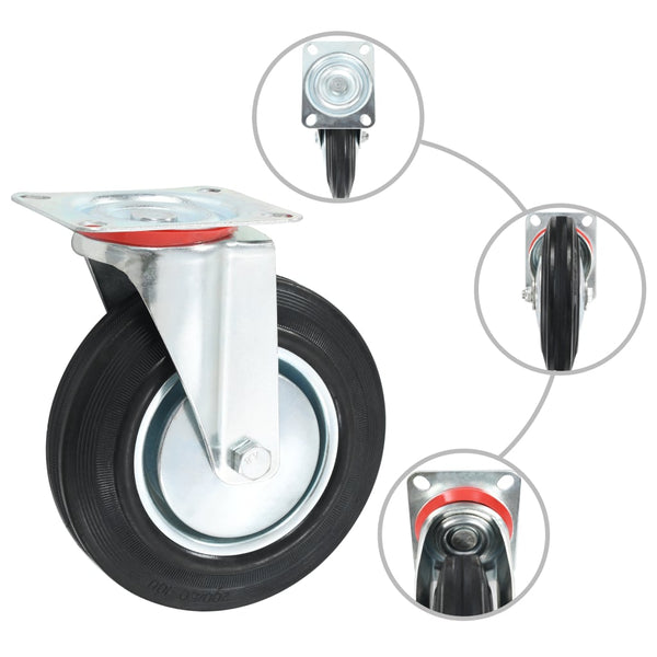 vidaXL 32 Swivel Castors 200 mm