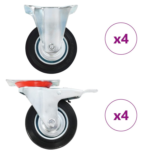 8 Stk. Rollen 100 mm