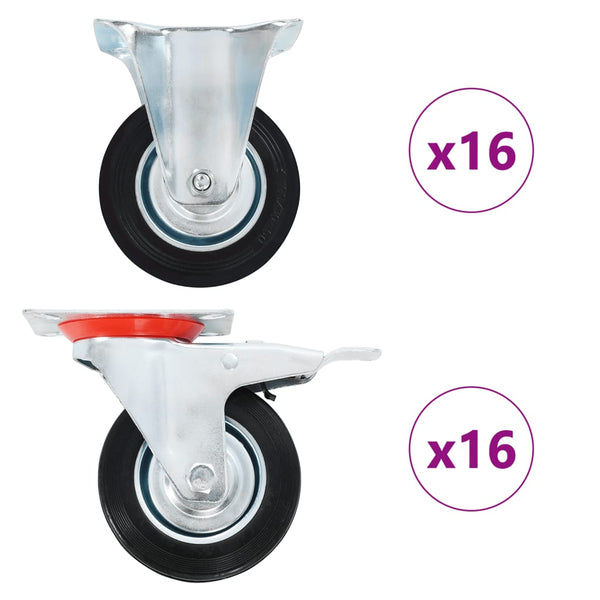 vidaXL 32 roulettes 100 mm