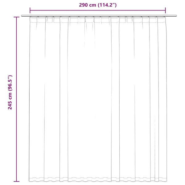Verdunkelungsvorhang mit Haken Schwarz 290 x 245 cm