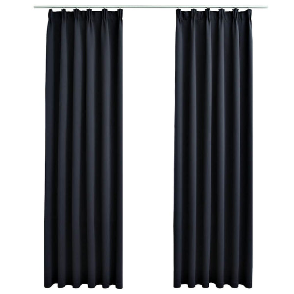 Verdunkelungsvorhänge mit Haken 2 Stk. Anthrazit 140x175cm