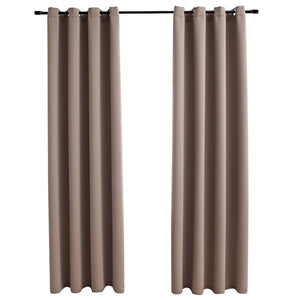 vidaXL Rideaux occultants à œillets 2 pcs Taupe 140x175 cm