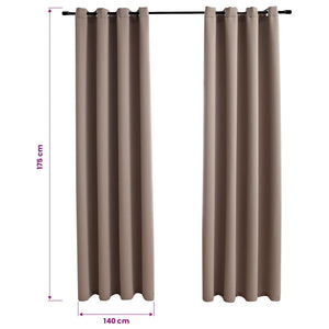 vidaXL Rideaux occultants à œillets 2 pcs Taupe 140x175 cm