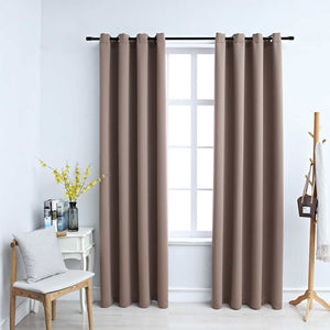 vidaXL Rideaux occultants à œillets 2 pcs Taupe 140x175 cm