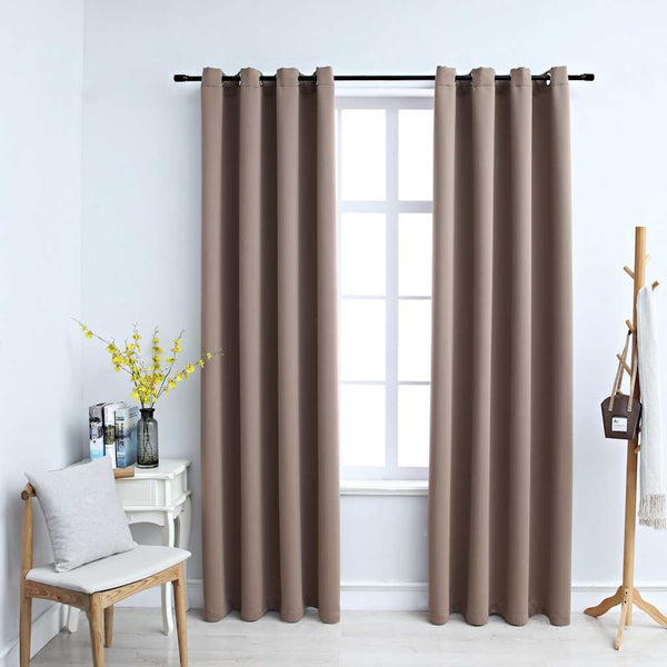 vidaXL Rideaux occultants à œillets 2 pcs Taupe 140x175 cm