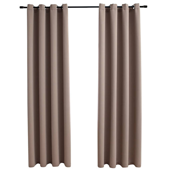 vidaXL Rideaux occultants avec œillets 2 pcs Taupe 140x225 cm