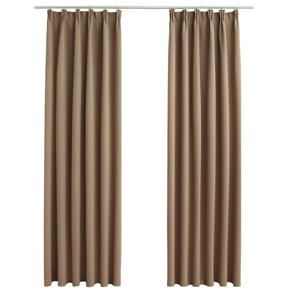 Verdunkelungsvorhänge mit Haken 2 Stk. Taupe 140x175cm