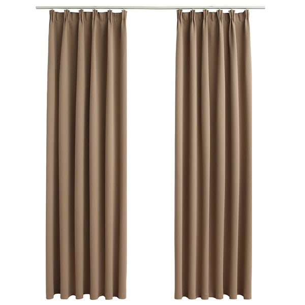 Verdunkelungsvorhänge mit Haken 2 Stk. Taupe 140x225cm