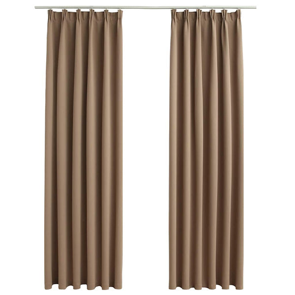 Verdunkelungsvorhänge mit Haken 2 Stk. Taupe 140x245cm