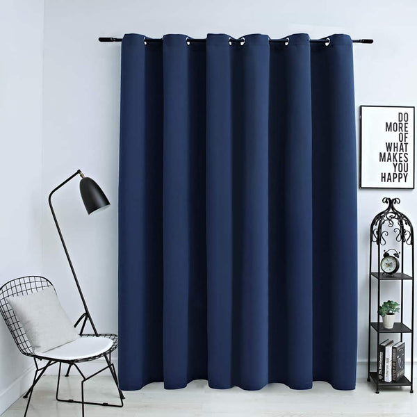 Verdunkelungsvorhang mit Metallösen Blau 290 x 245 cm