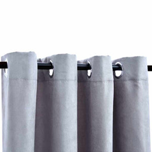Verdunkelungsvorhänge mit Metallösen 2 Stk. Grau 140x245cm