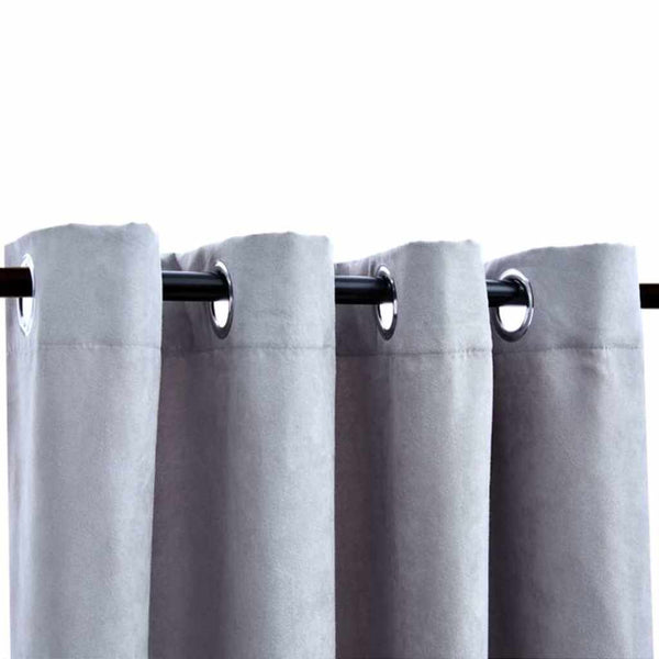 Verdunkelungsvorhänge mit Metallösen 2 Stk. Grau 140x245cm