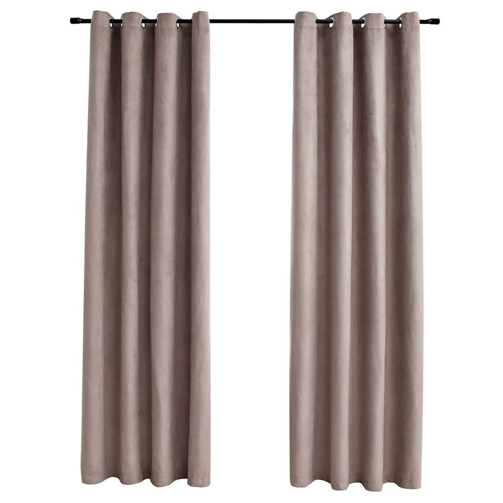 Verdunkelungsvorhänge mit Metallösen 2 Stk. Taupe 140x245 cm