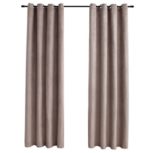 Verdunkelungsvorhänge mit Metallösen 2 Stk. Taupe 140x245 cm