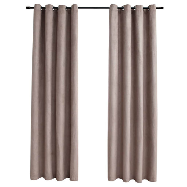 Verdunkelungsvorhänge mit Metallösen 2 Stk. Taupe 140x245 cm