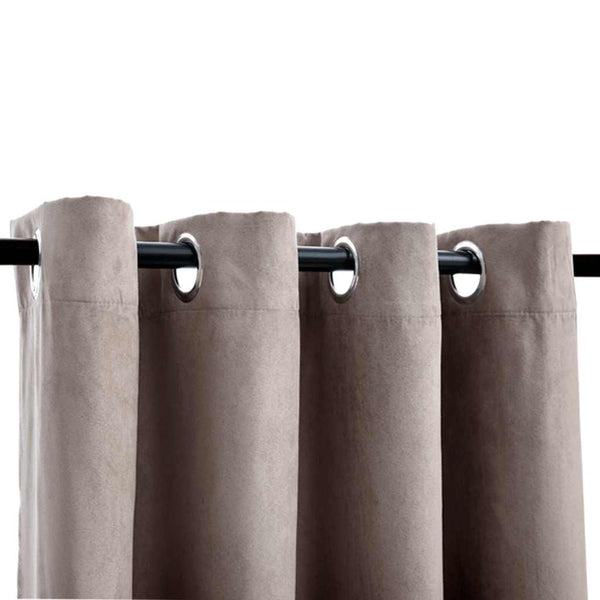 Verdunkelungsvorhänge mit Metallösen 2 Stk. Taupe 140x245 cm