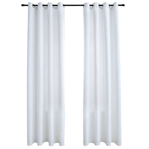vidaXL Rideaux occultants à œillets 2 pcs Blanc cassé 140x225 cm
