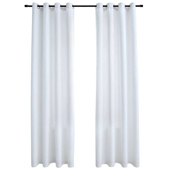 vidaXL Rideaux occultants à œillets 2 pcs Blanc cassé 140x225 cm