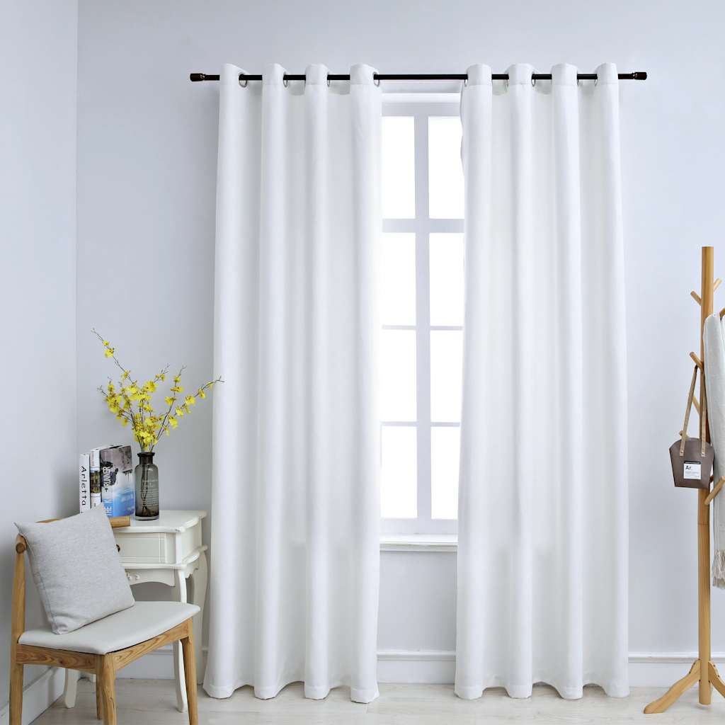 vidaXL Rideaux occultants à œillets 2 pcs Blanc cassé 140x225 cm