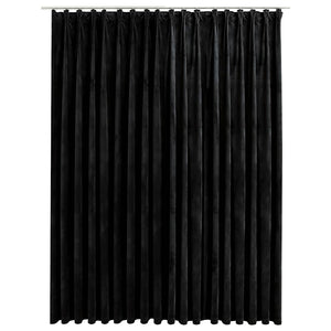 Verdunkelungsvorhang mit Haken Samt Schwarz 290 x 245 cm