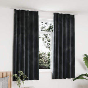 vidaXL Rideaux occultants avec crochets 2 pcs Velours anthracite 140x175 cm