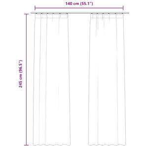 Verdunkelungsvorhänge mit Haken 2 Stk. Samt Anthrazit 140x245cm