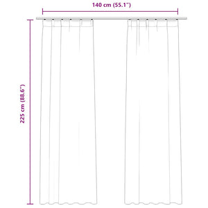 Verdunkelungsvorhänge mit Haken 2 Stk. Samt Beige 140x225 cm