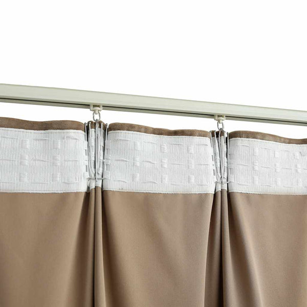 Verdunkelungsvorhang mit Haken Samt Beige 290 x 245 cm