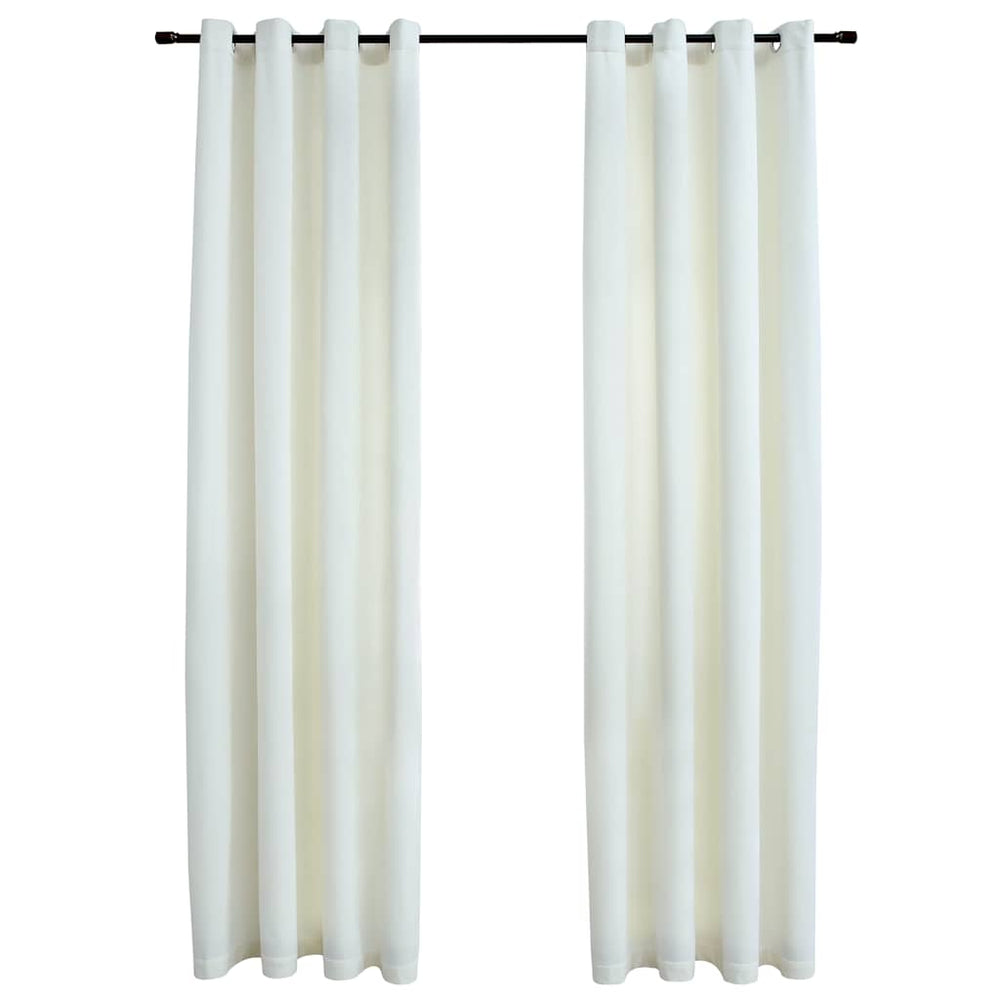 Verdunkelungsvorhänge mit Ösen 2 Stk. Samt Creme 140x245 cm