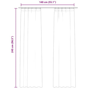 Verdunkelungsvorhänge mit Haken 2 Stk. Samt Creme 140x245cm