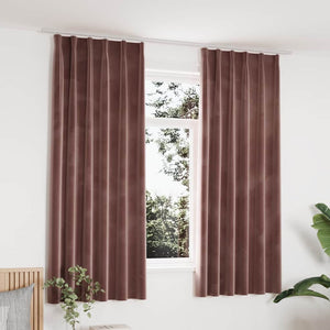 Verdunkelungsvorhänge Haken 2 Stk. Samt Antik-Rosa 140x175cm