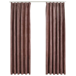 Verdunkelungsvorhänge Haken 2 Stk. Samt Antik-Rosa 140x225cm