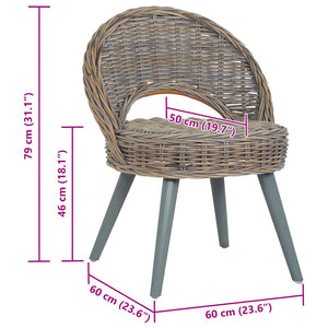 Sessel Kubu-Rattan Grau